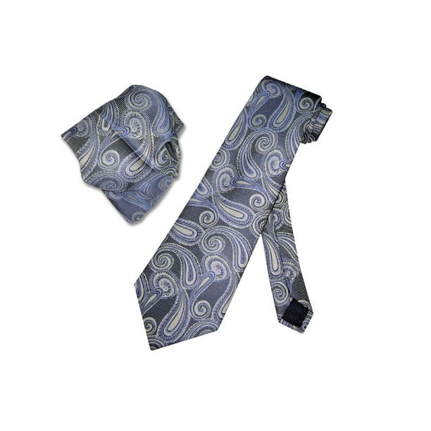 Royal Blue Paisley Classic Men's Tie and Handkerchief Set Regular Tie Normal Tie